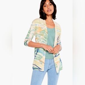 Nic + Zoe Punchy Meadow tropical look cardigan sweater